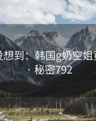 你绝对没想到：韩国g奶空姐竟然如此 · 秘密792