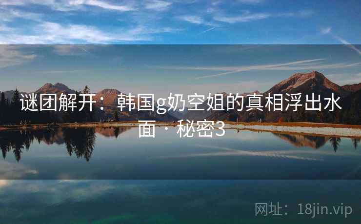 谜团解开：韩国g奶空姐的真相浮出水面 · 秘密3