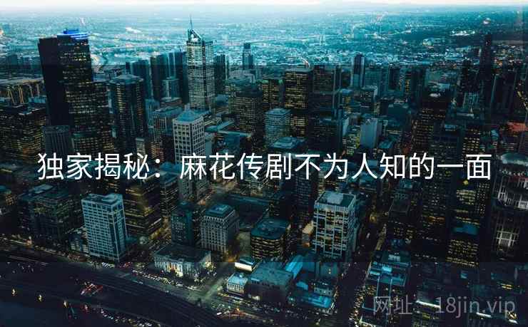 独家揭秘:麻花传剧不为人知的一面 独家揭秘:麻花传剧不为人知的一面